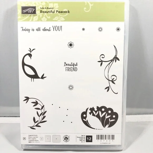 Stampin’ Up! BEAUTIFUL PEACOCK Stamps Set (12 stamps) Item 147239 - Picture 1 of 3